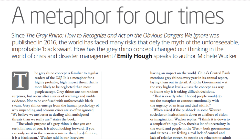 “A metaphor for our times” screenshot of article with headline "A metaphor for our times"