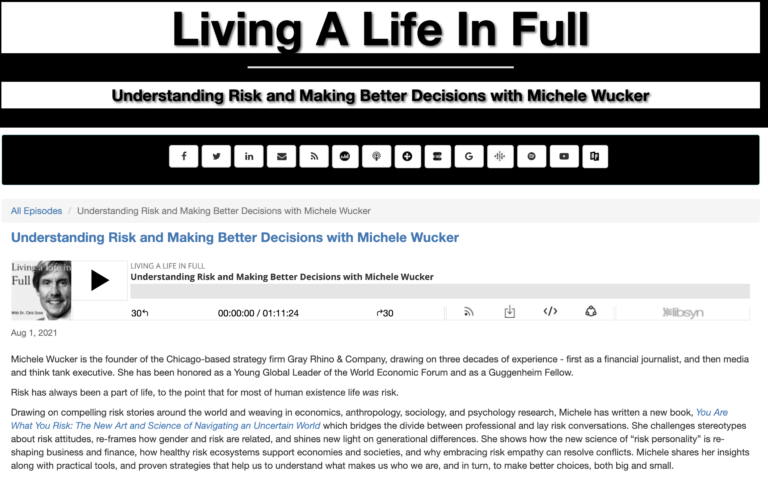 Living a Life in Full: Understanding Risk and Making Better Decisions with Michele Wucker