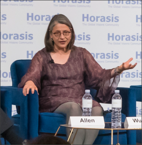 Michele Wucker speaking at Horasis conference