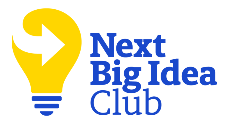Lightbulb with Arrow logo of Next Big Idea Club